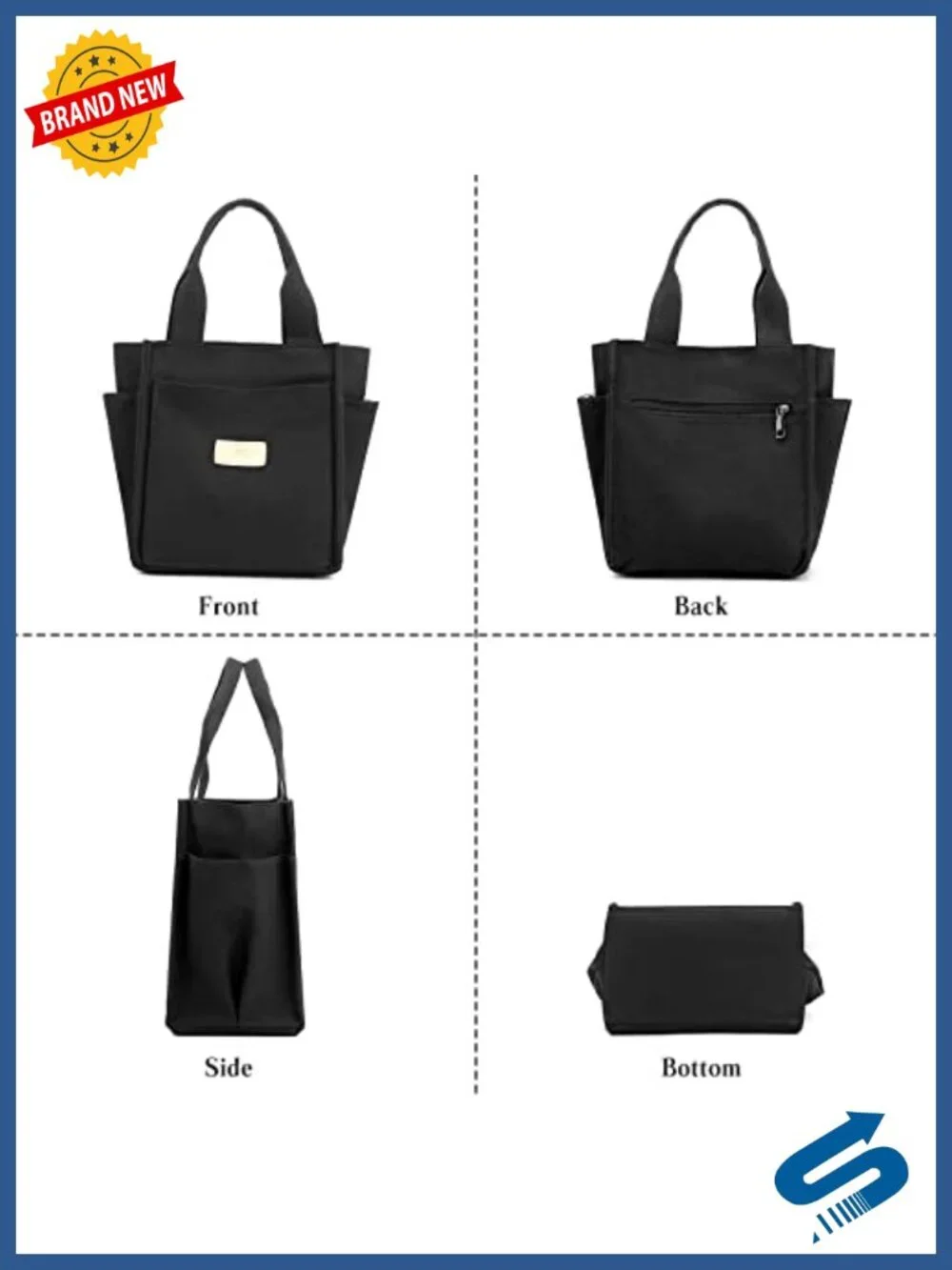 Canvas Tote Shoulder Bag Large Multi-Pocket Purse